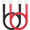 GUNGY 2 Pezzi Cavi Batteria Auto 50cm 16mm² Cavi Inverter Batteria 5AWG 12V Cavo Batteria con Capicorda ad Occhielli M10 per Camion Moto Marina Solare Rosso e Nero