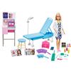 Barbie playset con bambola medico, 20+ accessori medici e tavolo da visita