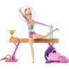 BARBIE - GINNASTICA ARTISTICA, PLAYSET CON BAMBOLA GINNASTA BIONDA IN TUTA E 10 ACCESSORI INCLUSI