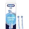 Oral-B Testine di Ricambio iO Series Ultimate Clean, 2 testine rotonde originali per Spazzolino Elettrico, setole CrissCross, rimozione della placca