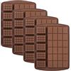 YXHZVON Set di 4 Stampo in silicone Griglia, Stampo per Cioccolato, Stampi per Caramelle Riutilizzabili, per Cioccolatini, Cialde, Biscotti, Gelatine, Fudge (marrone)
