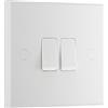 British General BG Electrical - Interruttore doppio da parete, 2 vie, bordo quadrato, serie Nexus 900, bianco stampato, 20A, 16AX, 942