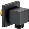 TopHomer Presa a gomito per doccetta a parete, colore nero, connettore per tubo doccia portatile G1/2 pollici, raccordo quadrato per casa, hotel, bagno