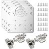 Simpeak 4 Pezzi Piastra Riparazione con 2 Della Cerniere, 90 * 90mm Repair Brackets Plates con 36 Viti, Cardini Kit Staffa Foro per Legno Ripiani Porte Armadietti Cucina Armadio Mensole