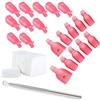 JZK 10x clip per dita + 10x clip per piedi + 200x cotone + 1x curetta, kit strumenti mollette per unghie remover semipermanente pinzette clip per rimozione smalto semipermanente