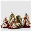 EDG Enzo De Gasperi Decorazione Natalizia Nativita King con Re Magi 4 Pezzi Presepe 36cm Tessuto