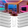 VEVOR Set di Profili per Strisce LED in Alluminio 10 pezzi da Incasso Lunghezza 2 m, Confezione 10 Canali per Luci LED per Cartongesso Illuminazione da Parete Soffitto con Diffusore Bianco