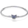LNQOBU Bracciale in Argento con maglia Snake e chiusura a cuore Compatibile con Pandora Europei Charms da Donna