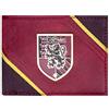 Hogwarts Harry Potter Godric Gryffindor Emblema del Cresta Metallico Portafoglio/Portamonete Bi-Fold per ID & Porta Carte, Rosso