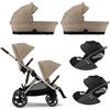 Cybex Trio Gemellare Gazelle con Cloud T - Almond Beige