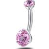 NovaNavel Piercing ombelico alveare rosa in argento