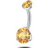 NovaNavel Piercing ombelico luce infinita gialla in argento