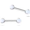 NovaNavel Piercing capezzoli sfera bianca opale in argento