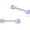 NovaNavel Piercing capezzoli sfera viola opale in argento