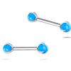 NovaNavel Piercing capezzoli sfera blu opale in argento
