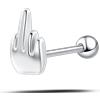 NovaNavel Piercing lingua dito medio in argento