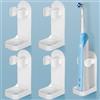 HOMMAND Supporto per Spazzolino da Denti Elettrico, Portaspazzolini da Bagno, Porta Spazzolino Elettrico, Porta Spazzolino da Muro, set di 4, adesivo solido, organizer regolabile per bagno, Bianco