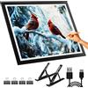 DONPODER DONPEDOR A3 Tavoletta Luminosa per Disegnare con supporto - Lavagna Luminosa LED Portatile 10 Livelli Luminosità, Leggera per Diamond Painting, Disegno, Sketching e Artigianato