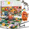 4M 00-05540 Kit Deluxe STEAM Il Mondo dei Dinosauri, Crea Scava Scopri e Gioca con Dinosauri, Kit Scientifico Educativo