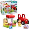 LEGO DUPLO Peppa Pig Trattore e Mercato - Giocattolo Didattico per la Motricità Fine - Giochi Montessori con 2 Personaggi Incluso Pedro il Pony - Regalo per Bambine e Bambini da 2 Anni in su - 10468