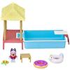 Bluey Pool Time Fun Playset: Bluey figure in Swim Suit, Pool with Diving Board and Deck and 4 Pool Accessories