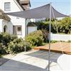 HAIKUS Tenda a Vela Quadrata 3x3 m Traspirante, Protezione Raggi UV, Telo Ombreggiante Rettangolare 300x300 cm, Tenda da Sole per Esterno, Giardino Terrazzo, Grigia Chiara
