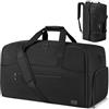 RJEU Borsone porta abiti da uomo e donna, convertibile per viaggi, borsa da viaggio espandibile con scomparto per scarpe per viaggi di lavoro, fine settimana, matrimonio (nero)