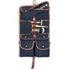 DRAKENSBERG Wash Bag - Borsa da bagno da appendere, sacchetto di toilette militare, stile safari vintagei, per donna e uomo, realizzata a mano in tela e pelle, blu marino, DR00176