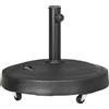 Outsunny Base per Ombrellone da 23.5kg con 2 Manovelle e Rotelle, in Resina e Acciaio, Ø53x41 cm, Nera|Aosom