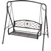 Outsunny Panca a Dondolo da Giardino per Esterno, Design Vintage, Finish Ottone, 167 cm x 123 cm x 175 cm
