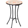 Outsunny Tavolino da Giardino e da Caffè Mosaico, Ø35.5x53.5 cm, Nero | Aosom Italy