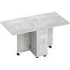 HOMCOM Tavolo Pieghevole con Ribalte, Cassetti, 6 Ruote, Grigio Cemento | Aosom Italy