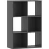 HOMCOM Libreria a Cubi con 6 Ripiani Portaoggetti in Legno dal Design Rustico, 61.5x29.5x91.5 cm, Nero | Aosom Italy