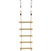 AIYAPLAY Scaletta per Bambini 3-8 Anni a 5 Pioli con Fibbie e Cinghie, in Legno e PE, color Legno | Aosom Italy