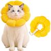 MHwan Collare Elisabettiano Gatto, Leggero e Confortevole, Morbido Cotone, Regolabile, Protezione anti-leccamento, Adatto a Gatti e Cani di Piccola Taglia, Girasole Carino (M+)