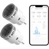 SONOFF S60TPF 2PCS Presa Smart 16A 2.4G WIFI Intelligente Smart Plug with Timer, Power Statistics, Overload Protection, Voice Control, Compatible with Alexa, Google Home