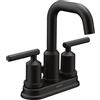 Moen 6150BL Centerset-Miscelatore a 2 manopole ad Arco Alto, Moderno per Bagno, con Scarico, Nero Opaco