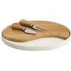 BRANDANI Tagliere Porcellana Bamboo 28x21,5cm Coltelli Formaggi Acciaio Inox