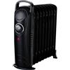 EGLEMTEK Radiatore Elettrico a Olio 800W Calorifero Portatile a Basso Consumo con 7 Elementi Riscaldanti Termostato Maniglia Integrata Anti Surriscaldamento Per Stanze fino a 25m³ 38 × 14 × 30.5 Cm Nero