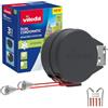 Vileda Cordomatic - Filo stendibiancheria retrattile a doppio strato, 30 m, 2 x 15 m, può contenere fino a 30 kg, estensibile e retrattile, forte e durevole, montaggio a parete per interni ed esterni