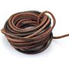 LolliBeads, laccio in vera pelle, Pelle, Flat Dark Brown_3mm_5M, 3mm 5yard