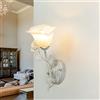 Licht-Erlebnisse Lampada da parete FLEURE metallo vetro shabby bianco romantico floreale A:32 L:20 per camera da letto soggiorno lampada da parete per interni