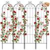 VEVOR Tralicci da Giardinaggio 220x52,5 cm 4 pz, Supporti Decorativi per Giardini e Aiuole con Finitura a Polvere Design Collegabile, Griglie Metalliche di Sostegno per Pomodori Rose Piante Rampicanti