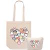 La Ruotante Set borsa tote shopper e pochette per appassionati di gatti idea regalo (cuore-gatti)