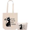 La Ruotante Set borsa tote shopper e pochette con frasi sarcastiche idea regalo (cazzi-miei)