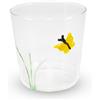 WD LifeStyle Bicchiere Vetro Borosilicato Cc 250 ml Decoro Farfalla