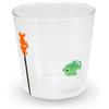 WD LifeStyle Bicchiere Vetro Borosilicato Cc 250 ml Decoro Pesce com Boa