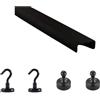 URCheers Organizzatore da parete per pannello acustico, ganci, scatola e scaffalatura in metallo, supporto per pannelli acustici a lamelle, accessori per ufficio, corridoio, cucina, ecc. (20 cm di listella