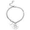 Beloved Bracciale da donna, braccialetto in acciaio emozionale - frasi, pensieri, parole con charms - ciondolo pendente - misura regolabile - incisione - argento (MOD 19)