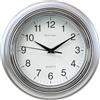 Kiera Grace Aster Round Wall Clock, 25,4 cm, Silver, 25,5 cm